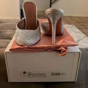 Amina Muaddi Crystal Heeled Mules!